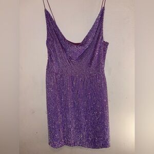 Retrofete Purple Sequin Dress